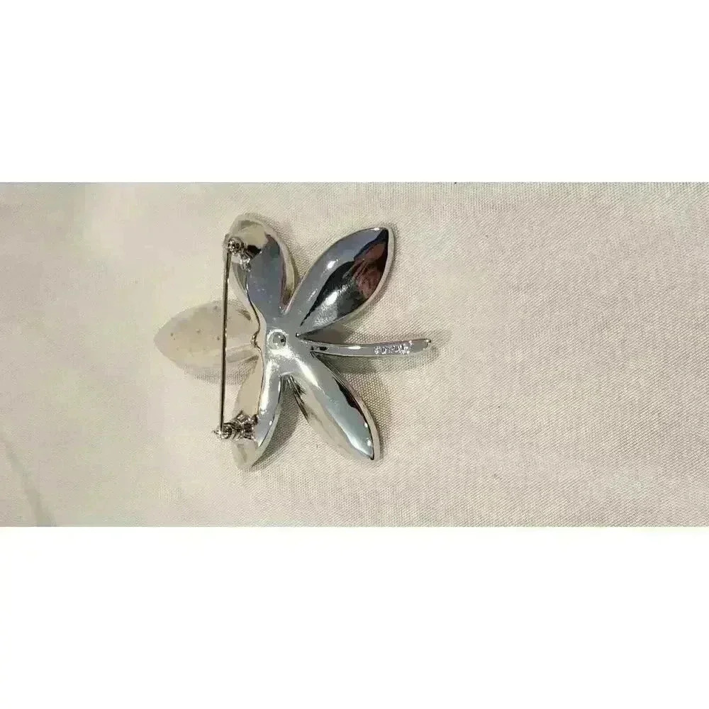 Vintage Alfred Philippe Crown Trifari Flower Brooch Silver Texture & Shiny - Picture 5 of 6